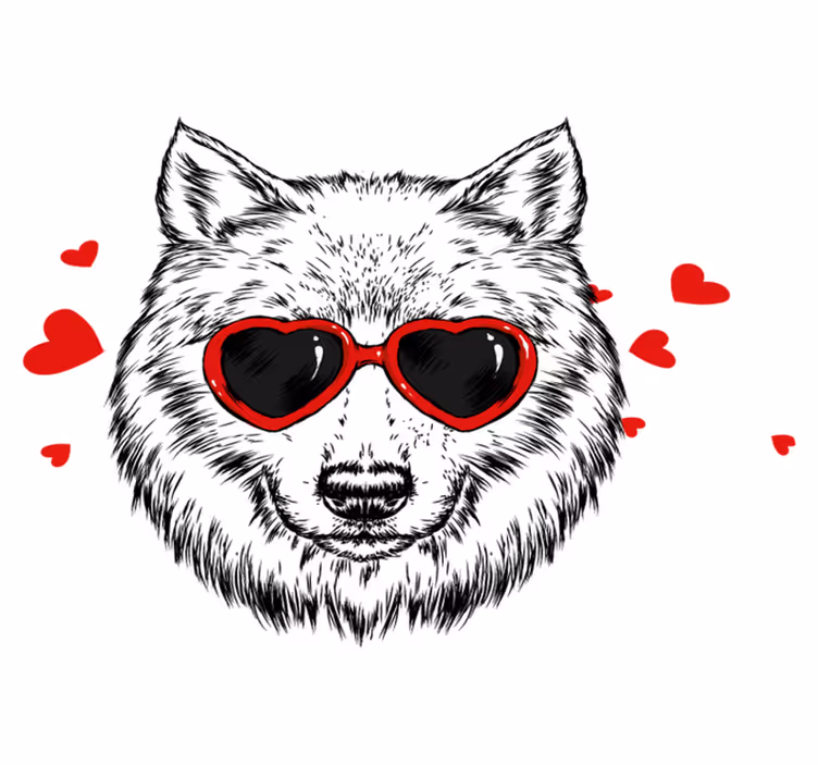 Tapete vinílico de animais emblema do lobo brincalhão - TenStickers