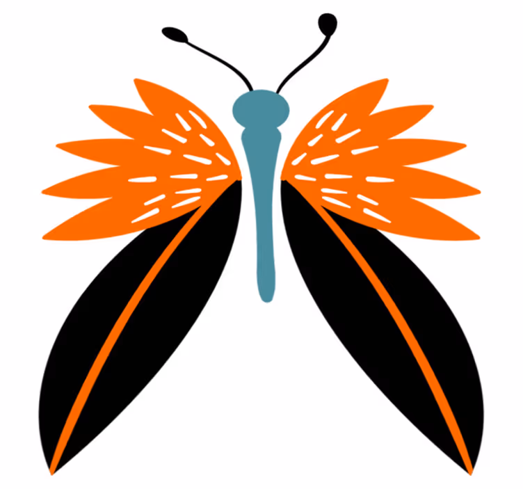 Tapete vinílico de animais acento de borboleta colorida - TenStickers