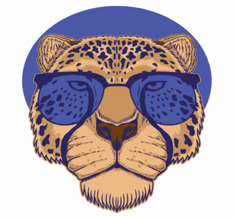 Tapete vinílico de animais leopardo de Óculos - TenStickers
