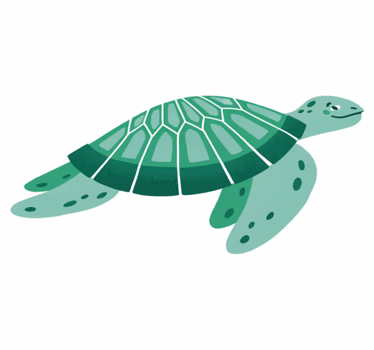 Tapete vinílico de animais arte da tartaruga brincalhona - TenStickers