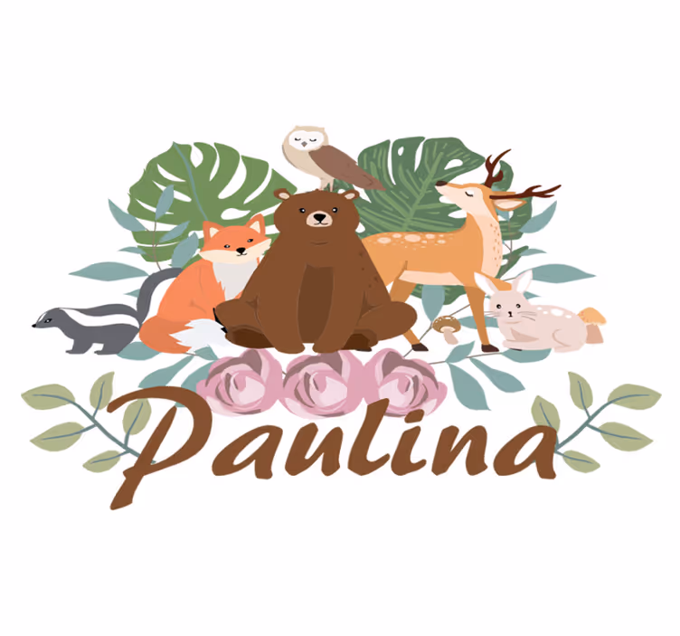 Tapete vinílico de animais encontro na floresta - TenStickers