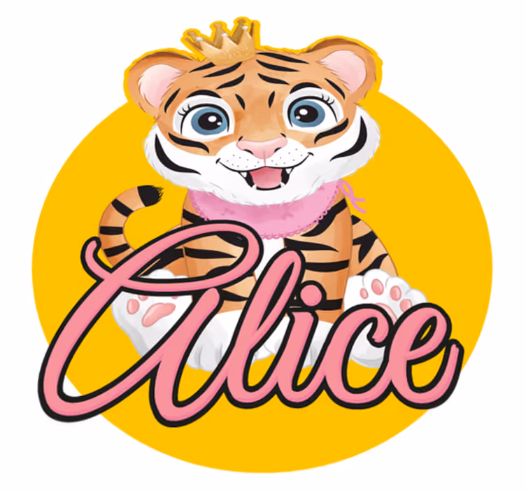 Tapete vinílico de animais ilustração de tigre fofo - TenStickers
