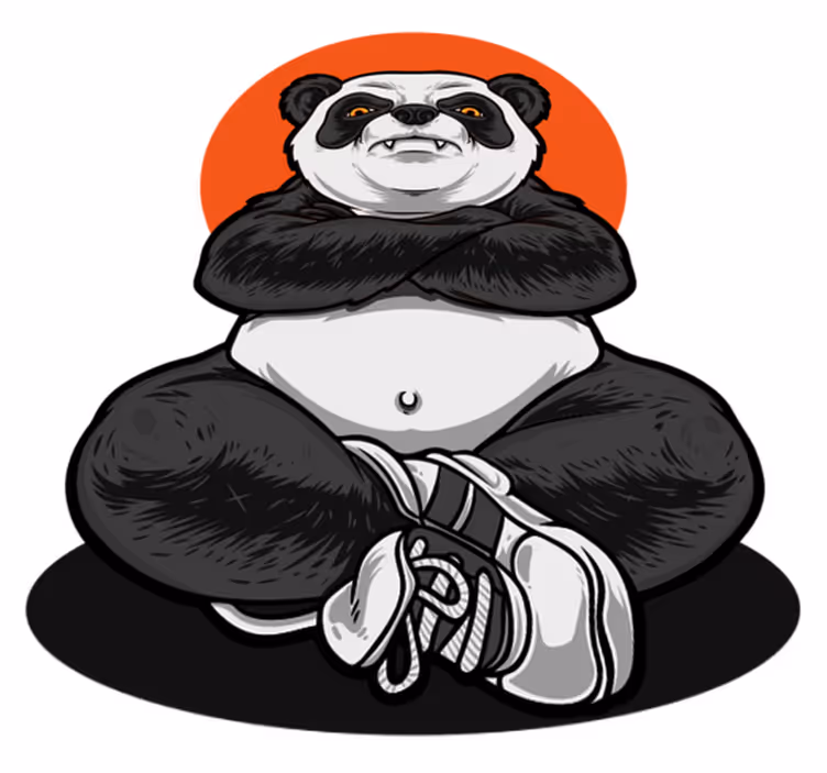 Tapete vinílico de animais panda abraçando a calma - TenStickers