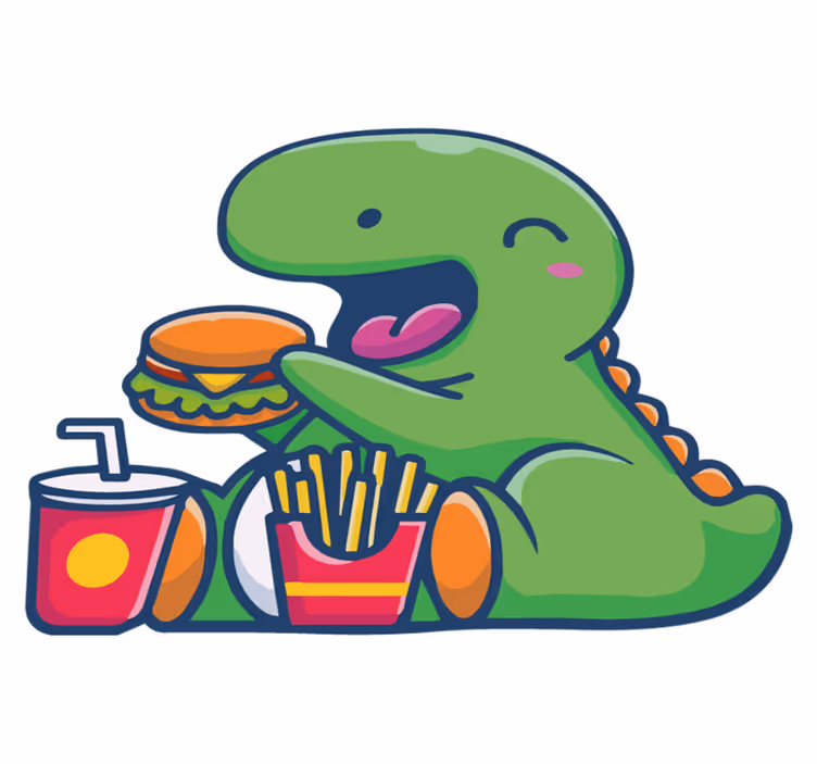 Tapete vinílico de animais dinossauro verde feliz - TenStickers