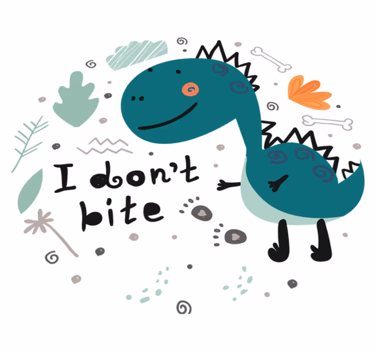 Tapete vinílico de animais dinossauro cartoon amigável - TenStickers