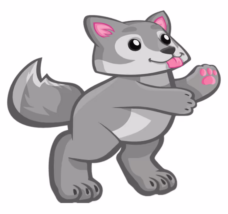 Tapete vinílico de animais personagem cachorrinho brincalhão - TenStickers