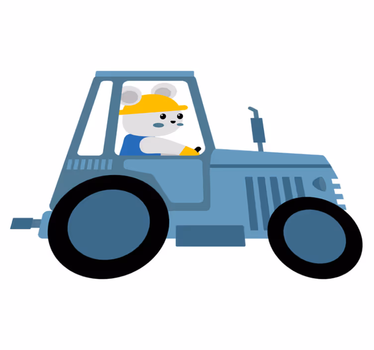Tapete vinílico de animais urso fazendeiro fofo - TenStickers