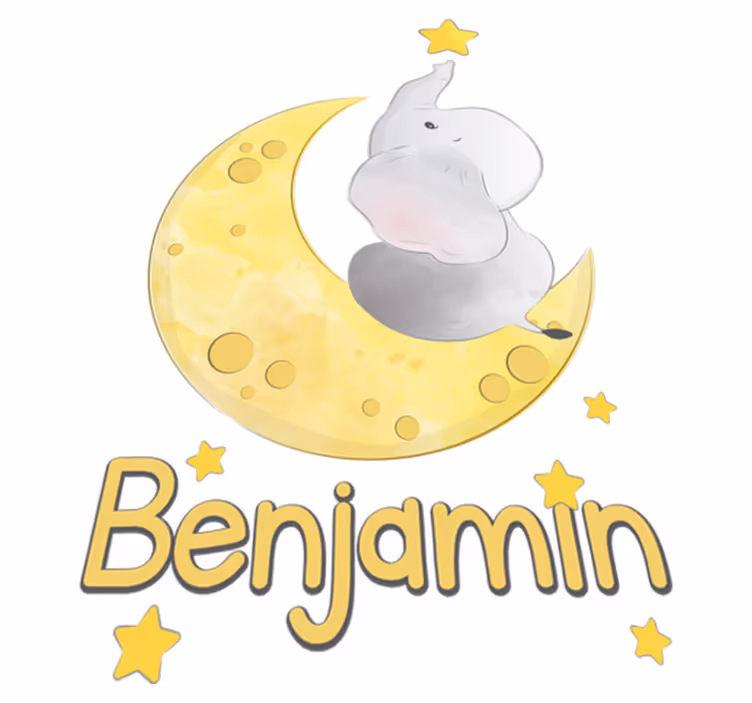 Tapete vinílico de animais lua e estrelas com nome - TenStickers