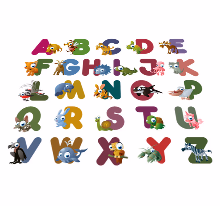 Tapete vinílico de animais alfabeto dos animais - TenStickers