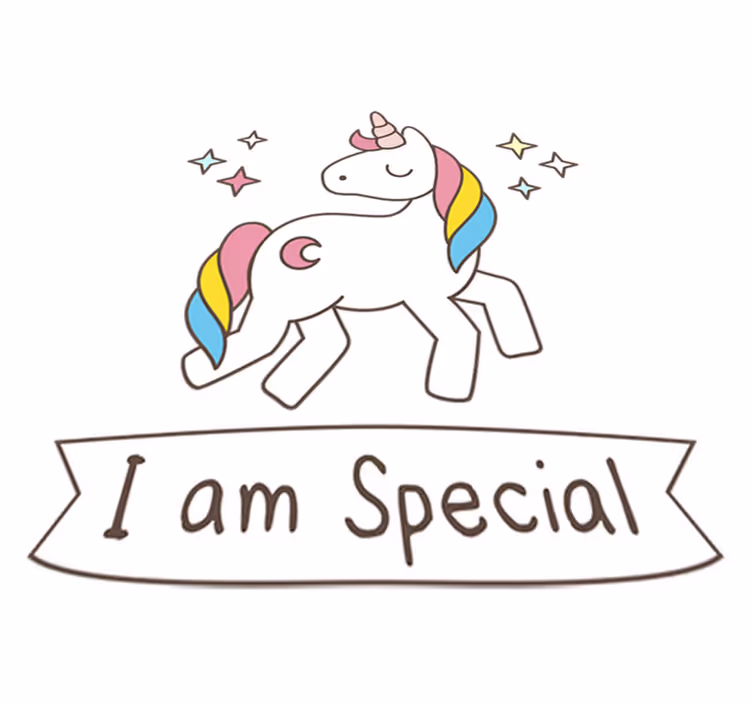 Tapete vinílico de animais unicórnio com frase especial - TenStickers