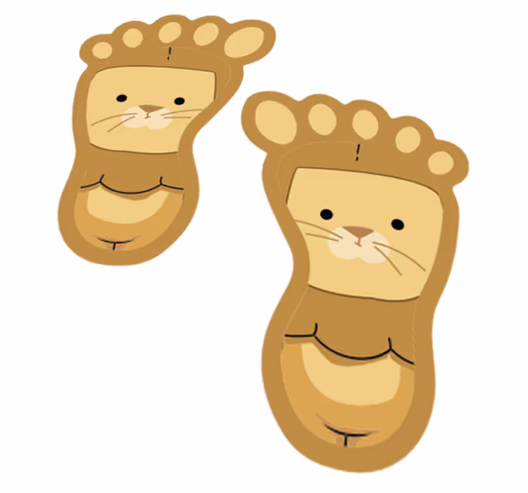 Tapete vinílico de animais com pegadas fofas - TenStickers