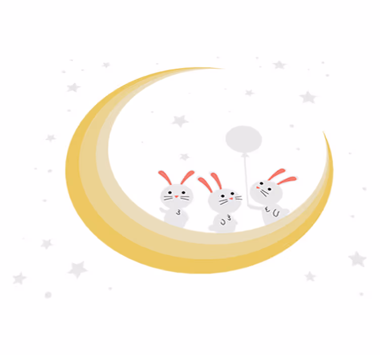 Tapete vinílico de animais coelhos para o quarto do bebê - TenStickers