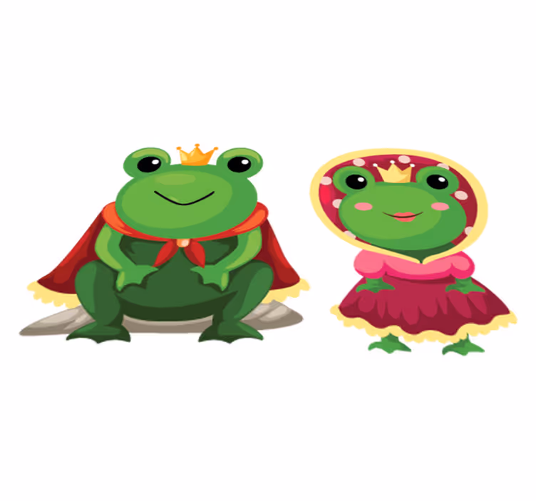 Tapete vinílico de animais rãs rei e rainha - TenStickers