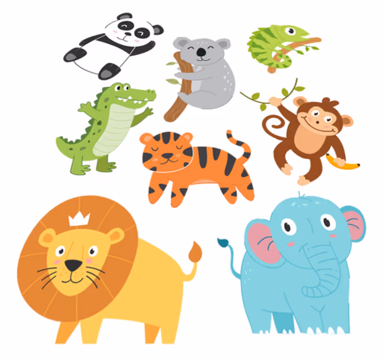 Tapete vinílico de animais desenhados à mão outonais - TenStickers