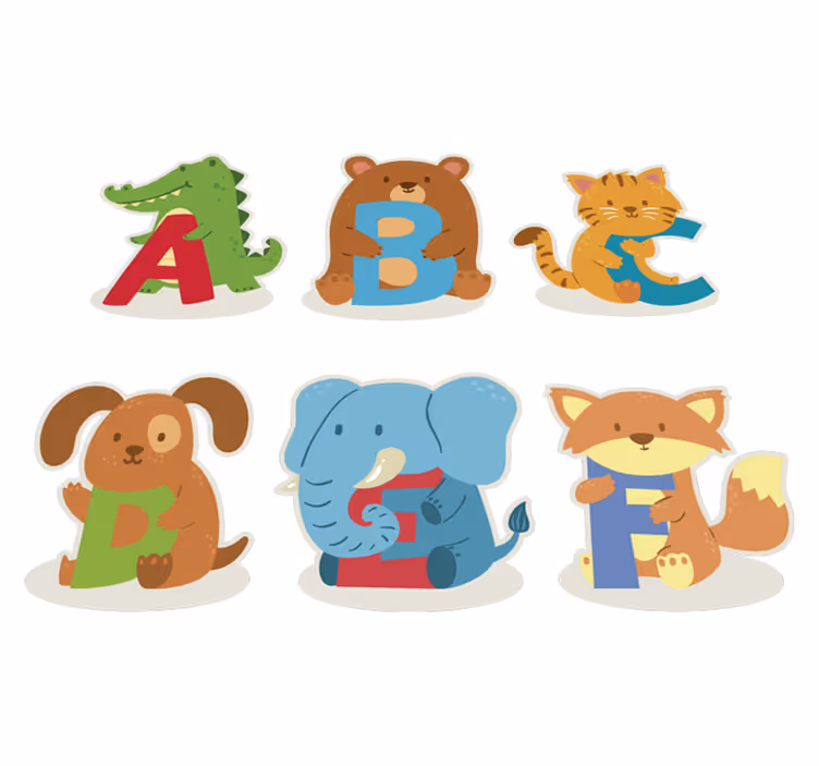Tapete vinílico de animais alfabeto infantil - TenStickers