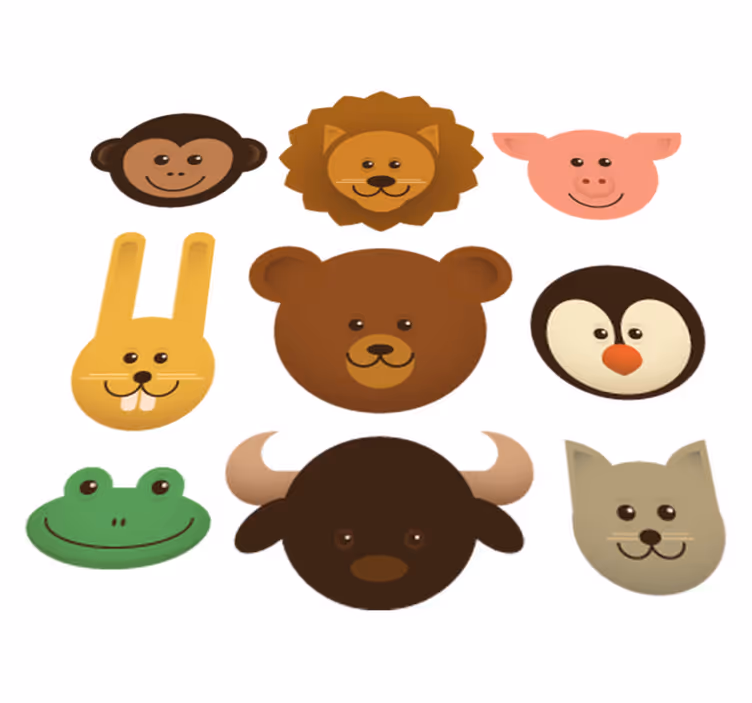 Tapete vinílico de animais criaturas felizes - TenStickers