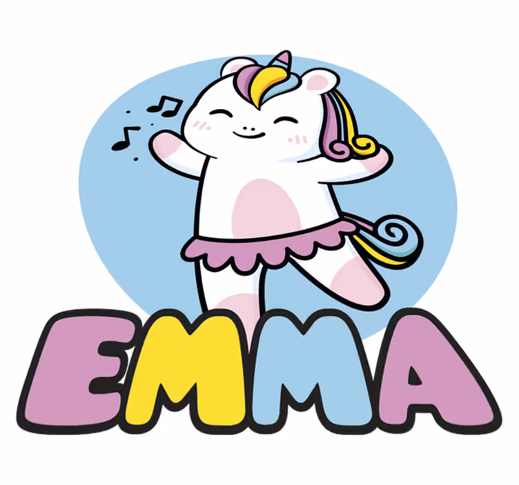 Tapete vinílico de animais unicórnio bailarina - TenStickers