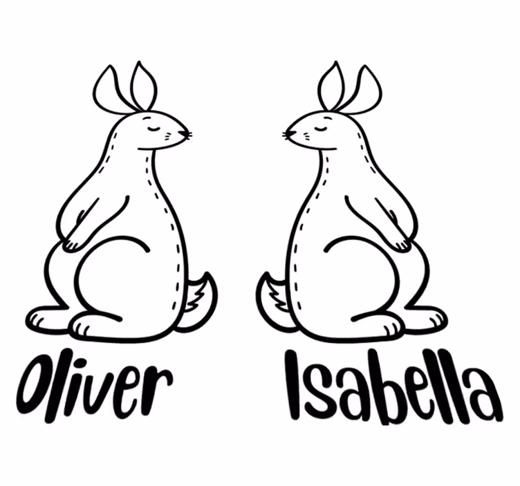 Tapete vinílico de animais coelhinhos personalizados - TenStickers