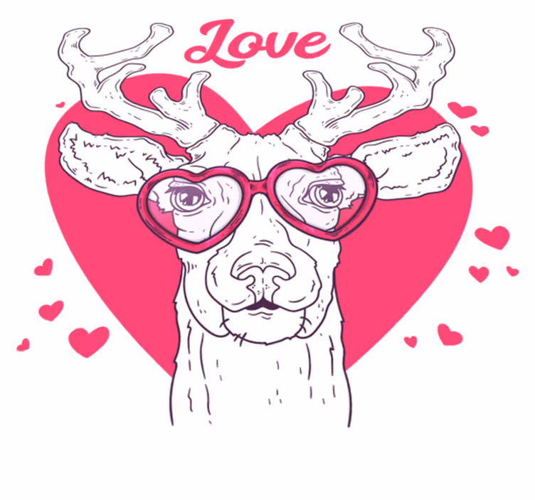 Tapete vinílico de animais amor de veado - TenStickers