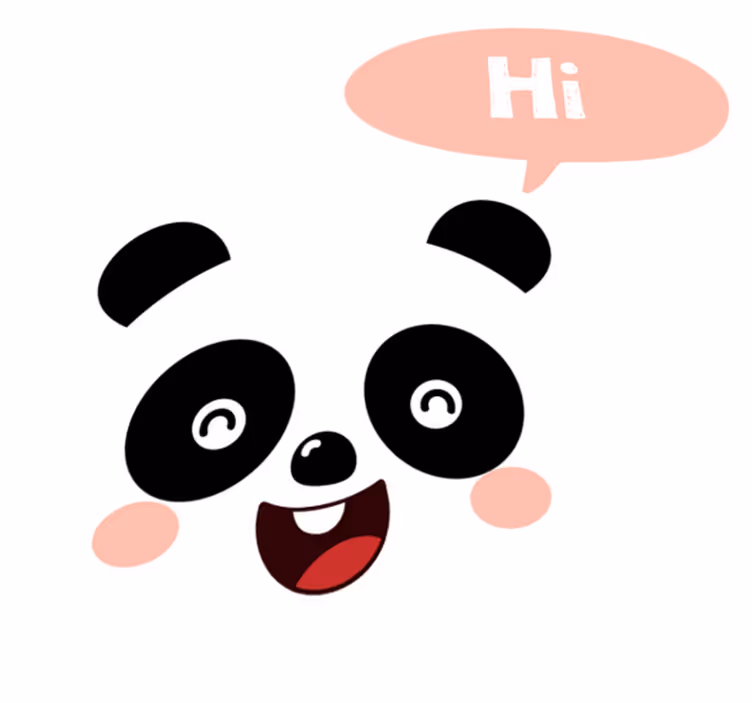Tapete vinílico de animais panda cartoon acenando - TenStickers