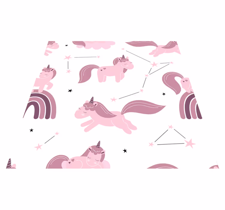 Tapete vinílico de animais unicórnios e constelações - TenStickers