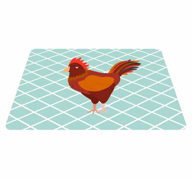 Tapete vinílico de animais galo vermelho de perfil - TenStickers