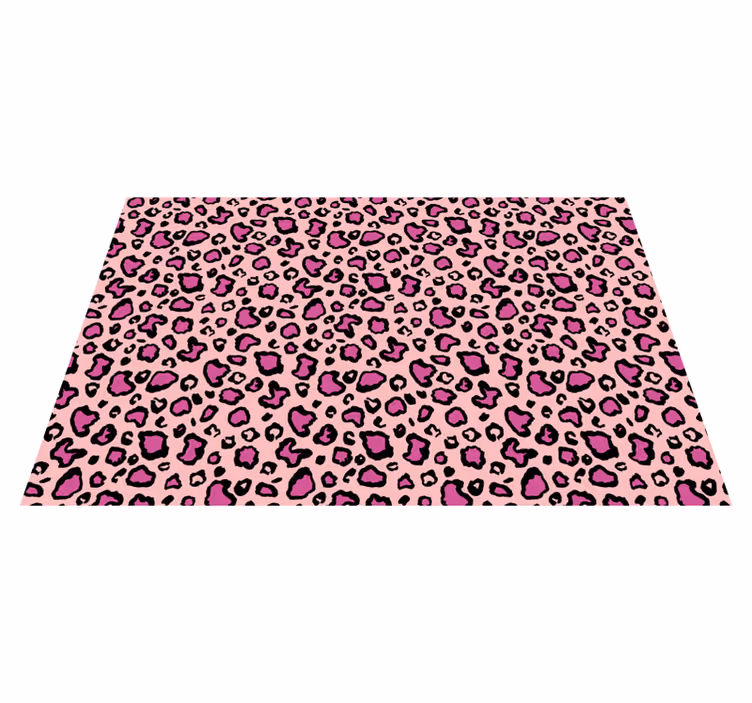 Tapete vinílico de animais imitação leopardo rosa e preto - TenStickers