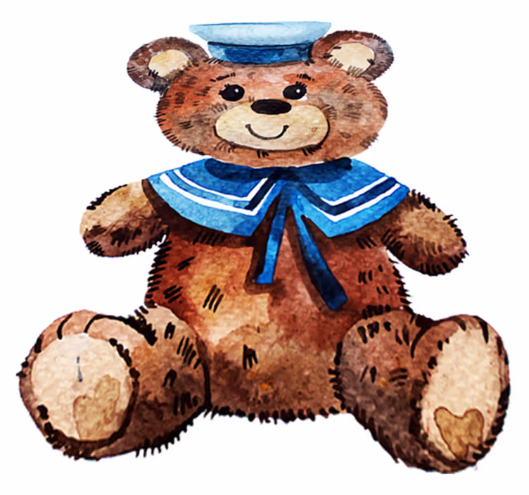 Tapete vinílico de animais urso marinheiro - TenStickers