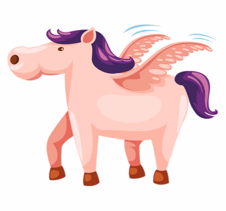Tapete vinílico de animais pônei alado fofo - TenStickers