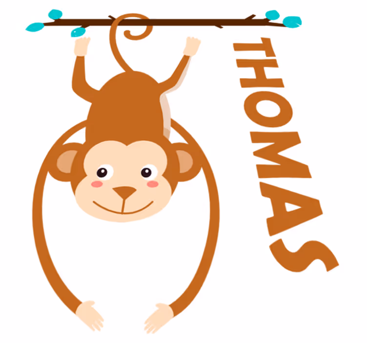 Tapete vinílico de animais estilo macaco divertido - TenStickers