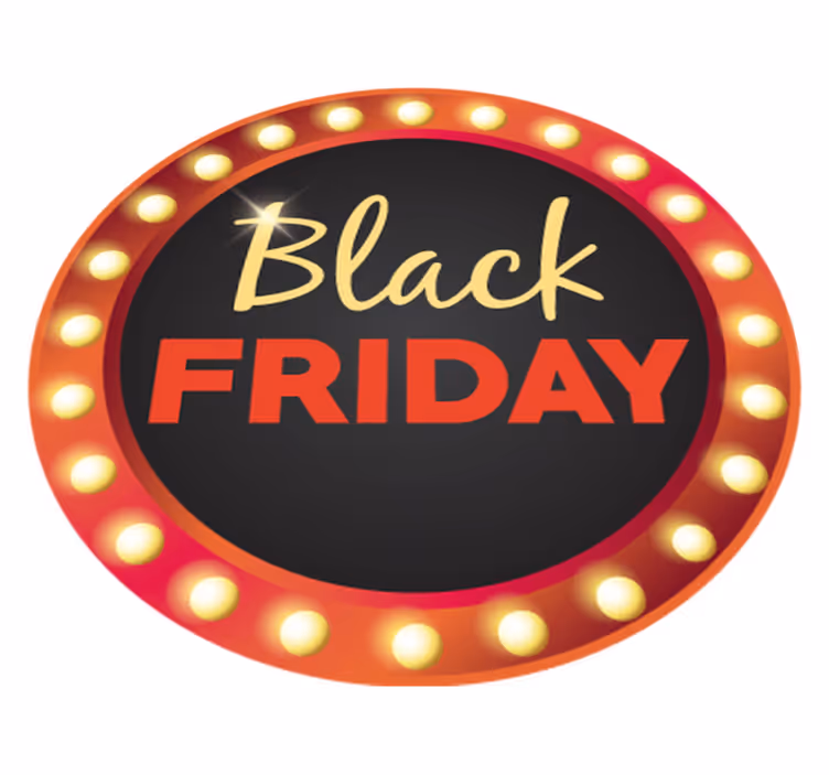 Tapete em vinil black friday promoção redonda vermelha - TenStickers