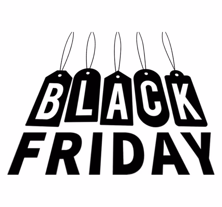 Tapete em vinil black friday texto preto e branco - TenStickers