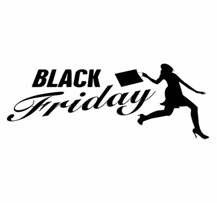 Tapete em vinil black friday mulher comprando - TenStickers