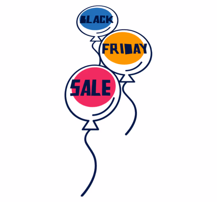 Tapete em vinil black friday balões de ar coloridos - TenStickers