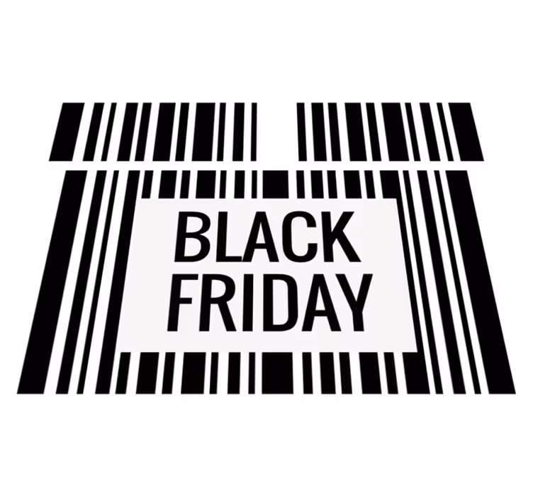 Tapete em vinil black friday código de barras - TenStickers