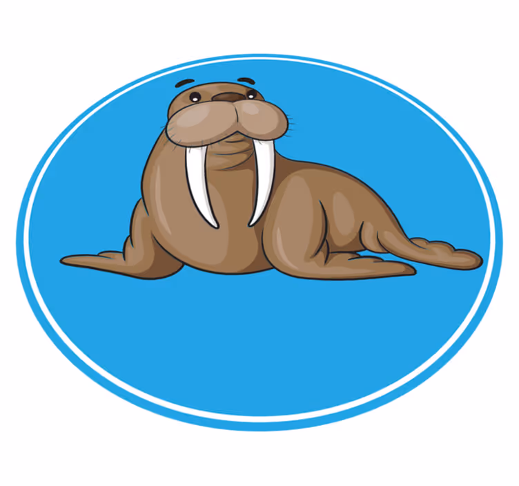 Tapete vinílico de animais personagem fofo de morsa - TenStickers