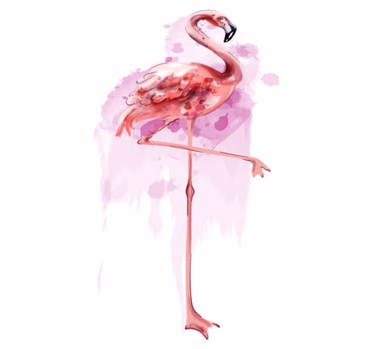 Tapete vinílico de animais silhueta elegante de flamingo - TenStickers