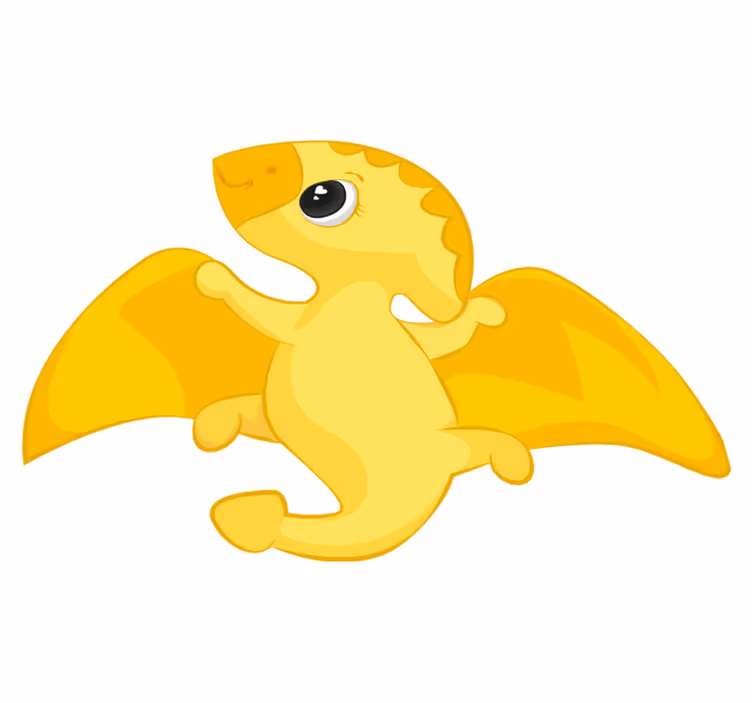 Tapete vinílico de animais dragão amarelo alegre - TenStickers