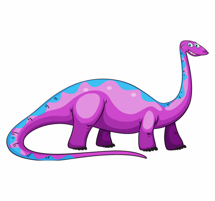 Tapete vinílico de animais dinossauro roxo brincalhão - TenStickers