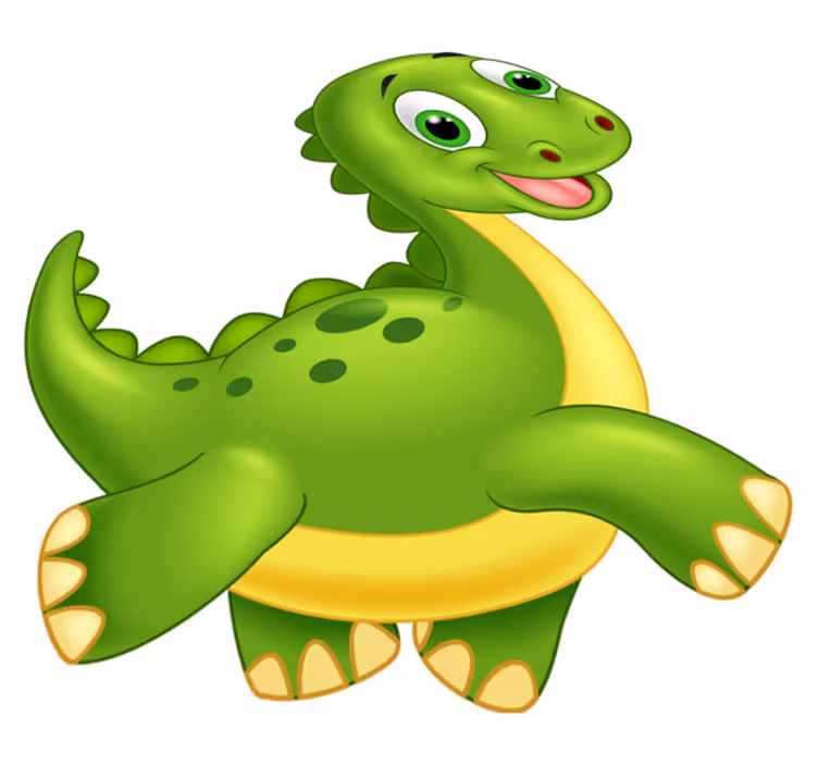 Tapete vinílico de animais dinossauro verde fofo - TenStickers