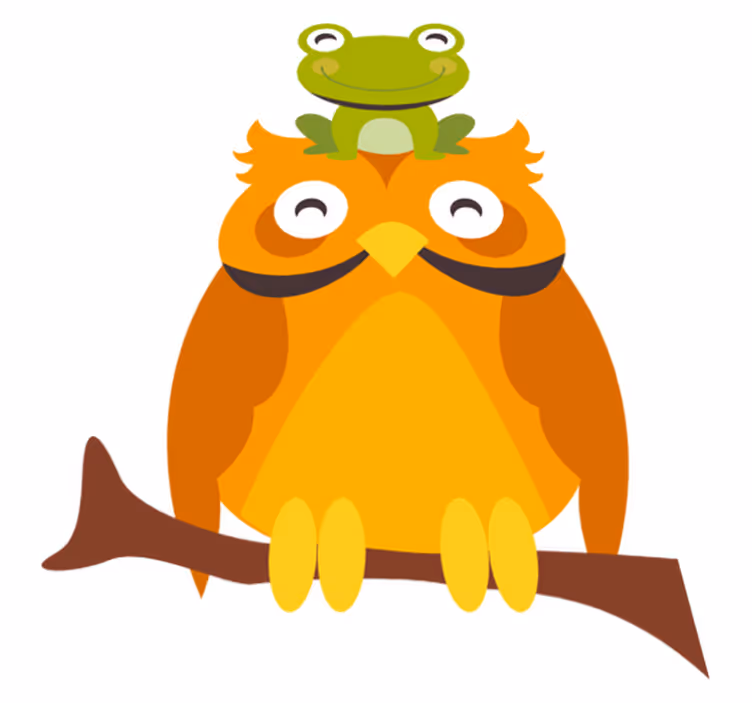 Tapete vinílico de animais personagens animais divertidos - TenStickers