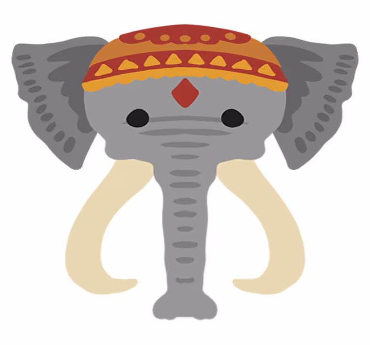 Tapete vinílico de animais cabeça de elefante - TenStickers