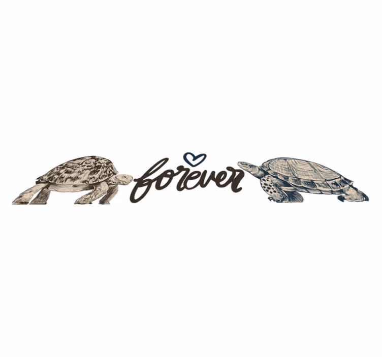 Tapete vinílico de animais amor eterno das tartarugas - TenStickers