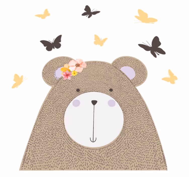 Tapete vinílico de animais com estampa de urso brincalhão - TenStickers