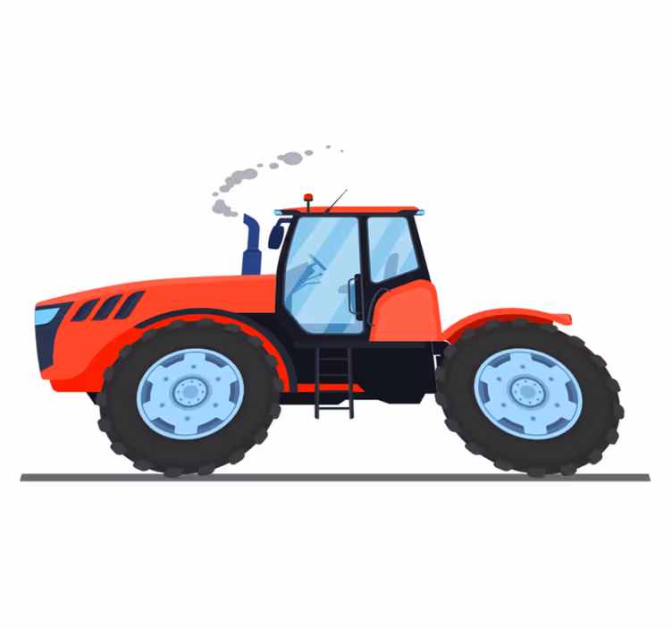 Tapete vinílico de animais trator vermelho de fazenda - TenStickers
