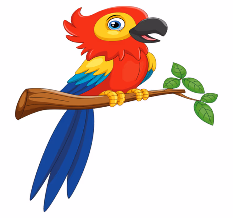 Tapete vinílico de animais pássaro colorido - TenStickers