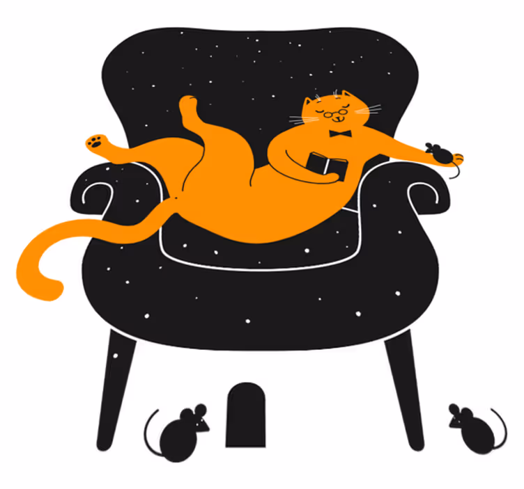 Tapete vinílico de animais gato e rato - TenStickers