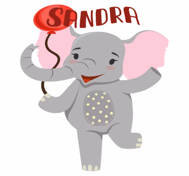 Tapete vinílico de animais elefante e balão - TenStickers