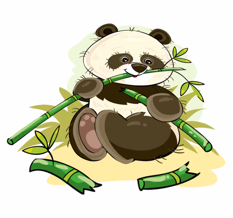 Tapete vinílico de animais com emblema de panda fofo - TenStickers