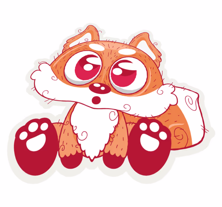 Tapete vinílico de animais raposa anime fofa - TenStickers